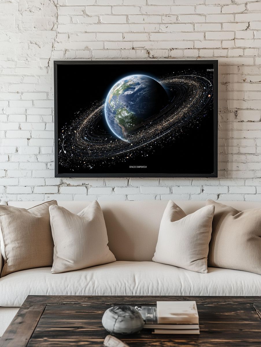 Earth Orbit Space Poster. — room view 1