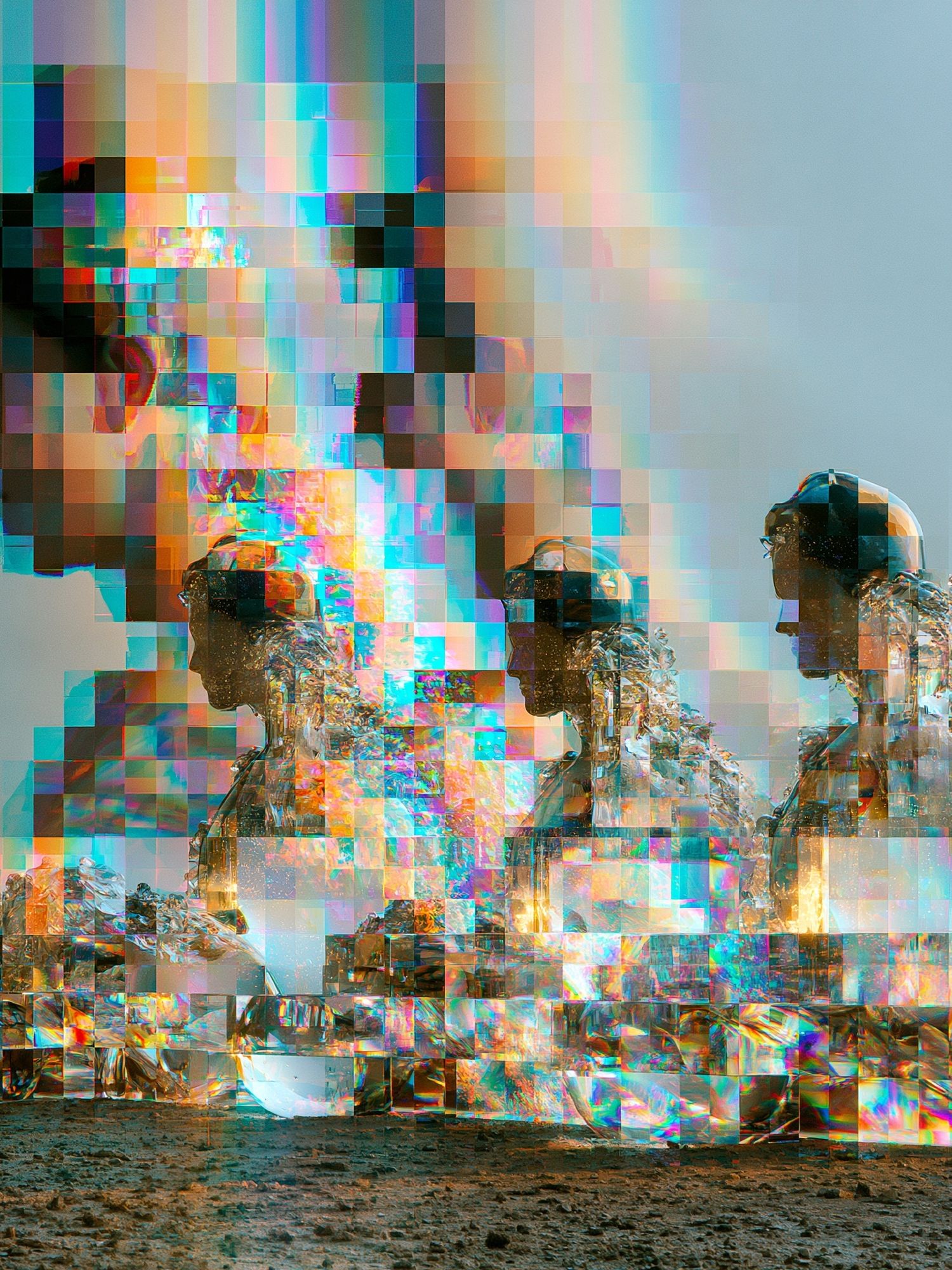 Glitch Astronauts Digital Art Poster. poster — space art