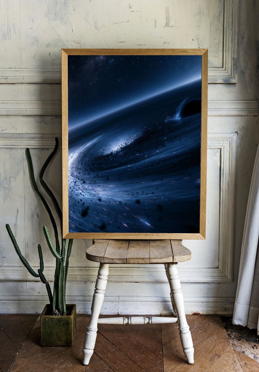 Cosmic Black Hole Space Poster. — room view 1