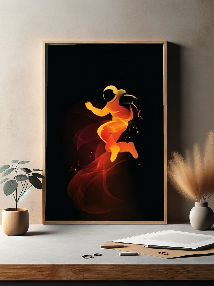 Cosmic Astronaut Digital Art Poster. — room view 2