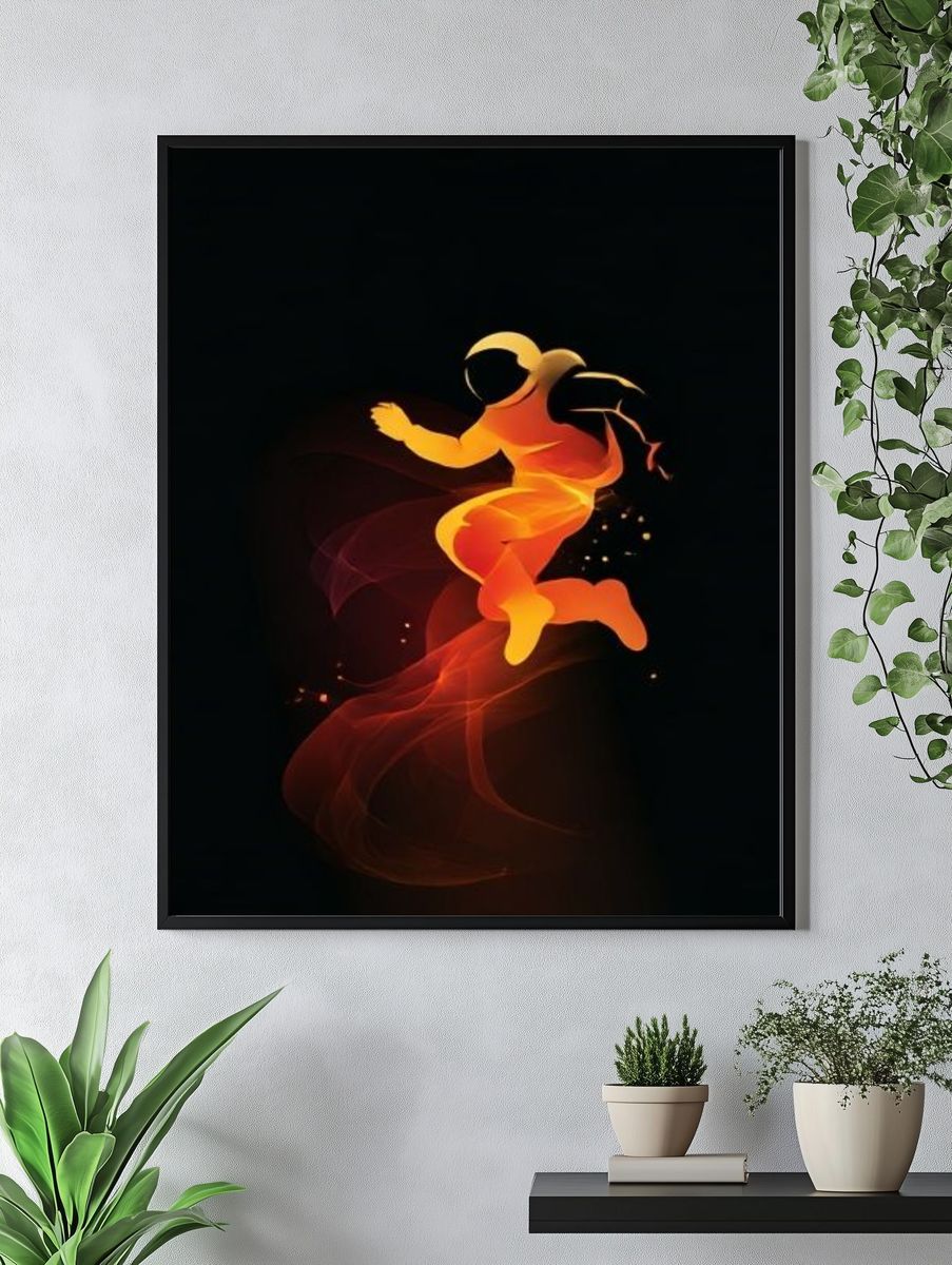 Cosmic Astronaut Digital Art Poster. — room view 4