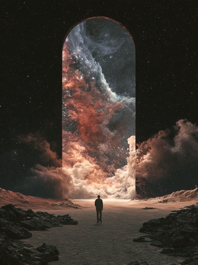 Cosmic Portal Surrealism Print. poster — space art