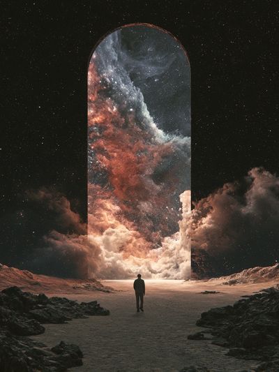 Cosmic Portal Surrealism Print.