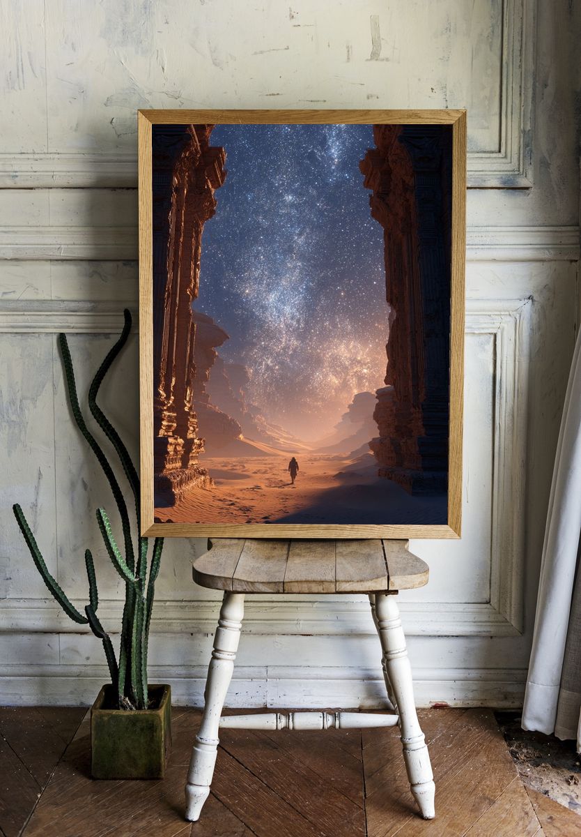 Desert Stargazer Space Print. room preview