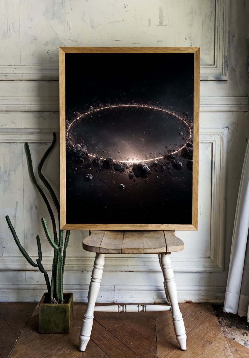 Cosmic Ring of Asteroids — Space Print room preview