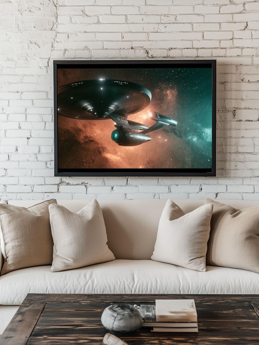 Starship in Nebula Space Poster. room preview