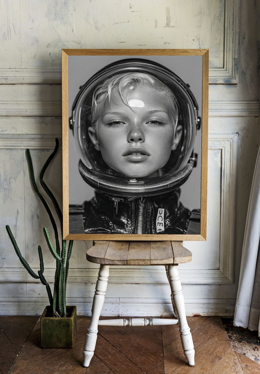 Astronaut Portrait Photography Poster. room preview