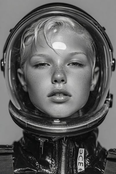 Astronaut Portrait Photography Poster.