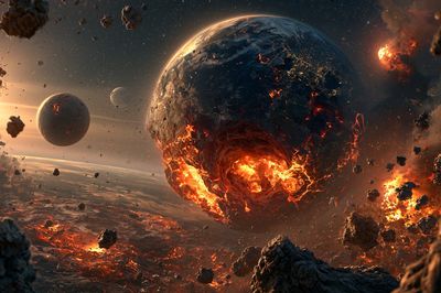 Inferno Planet Space Poster. poster