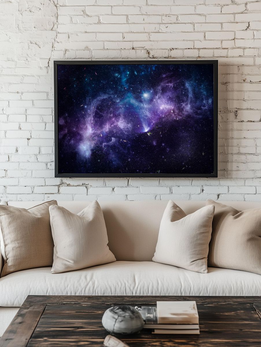 Galaxy in space textured background. — room view 1
