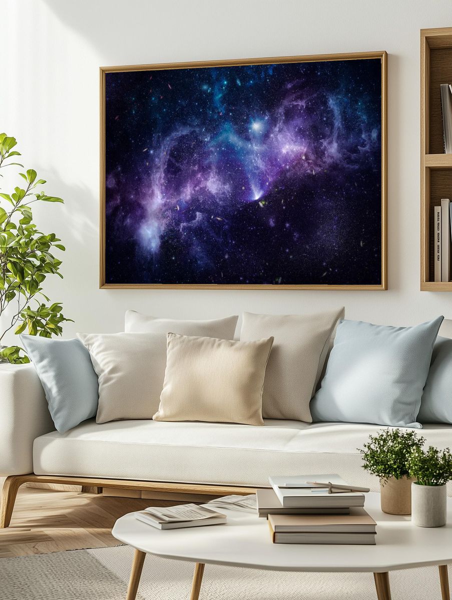 Galaxy in space textured background. — room view 2