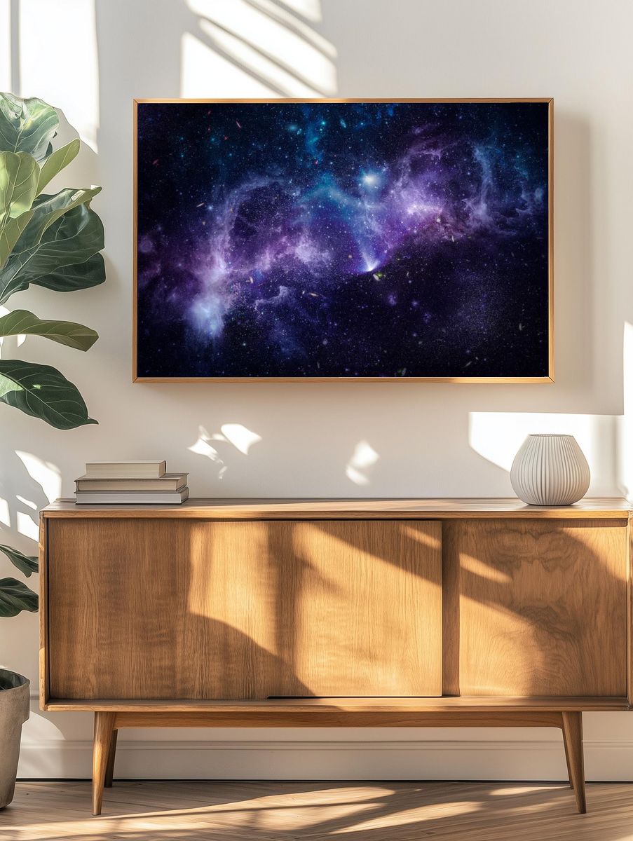 Galaxy in space textured background. — room view 3