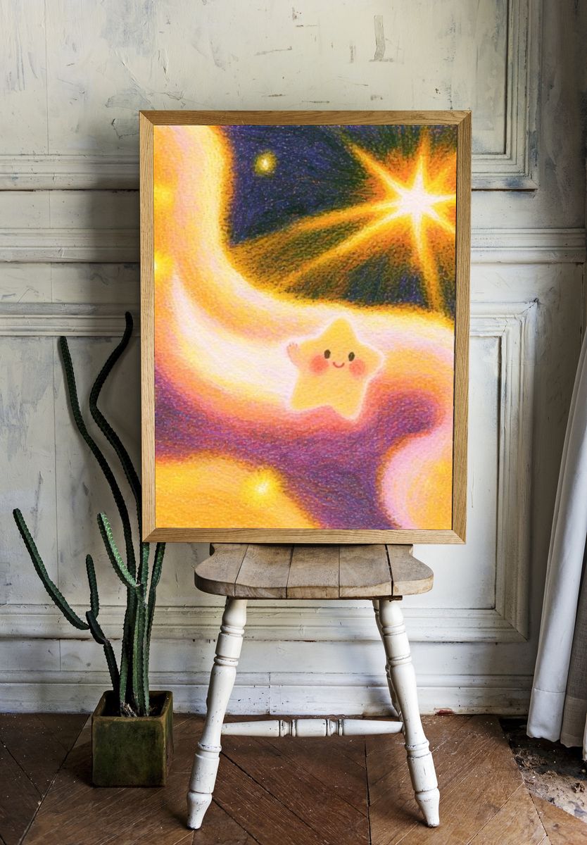 Cute Starry Space Poster. — room view 1