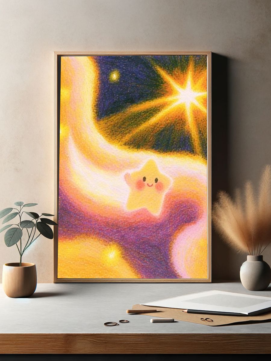 Cute Starry Space Poster. — room view 2