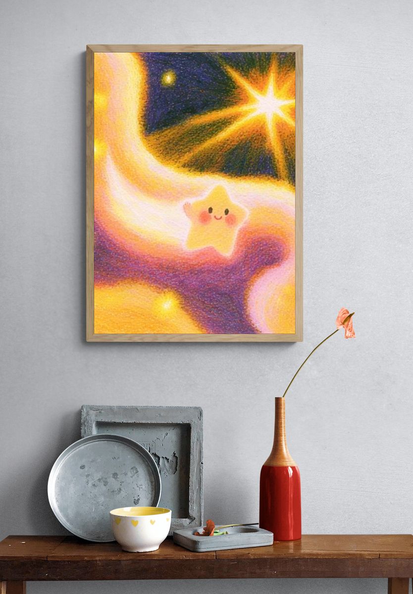 Cute Starry Space Poster. — room view 3