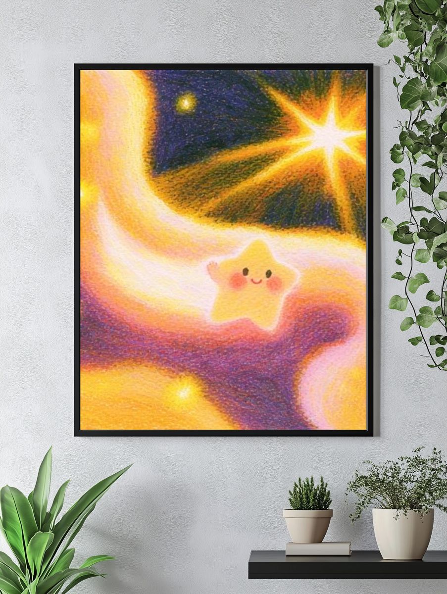 Cute Starry Space Poster. — room view 4