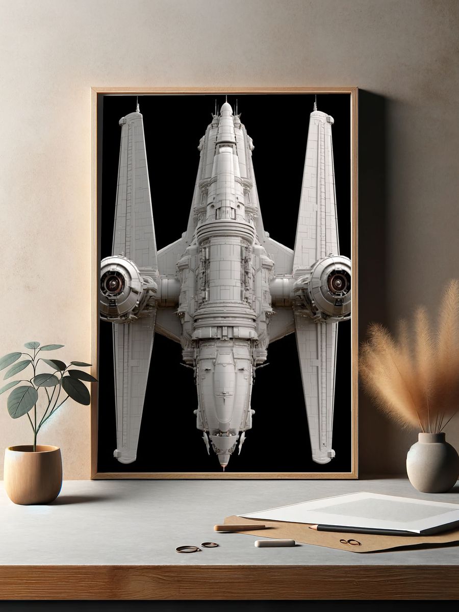 Starfighter Spacecraft Illustration Poster. — room view 2