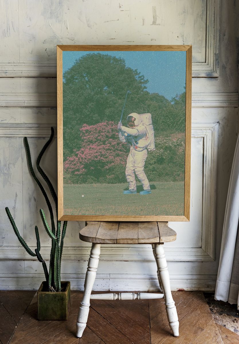 Astronaut Golf Scene Poster. room preview