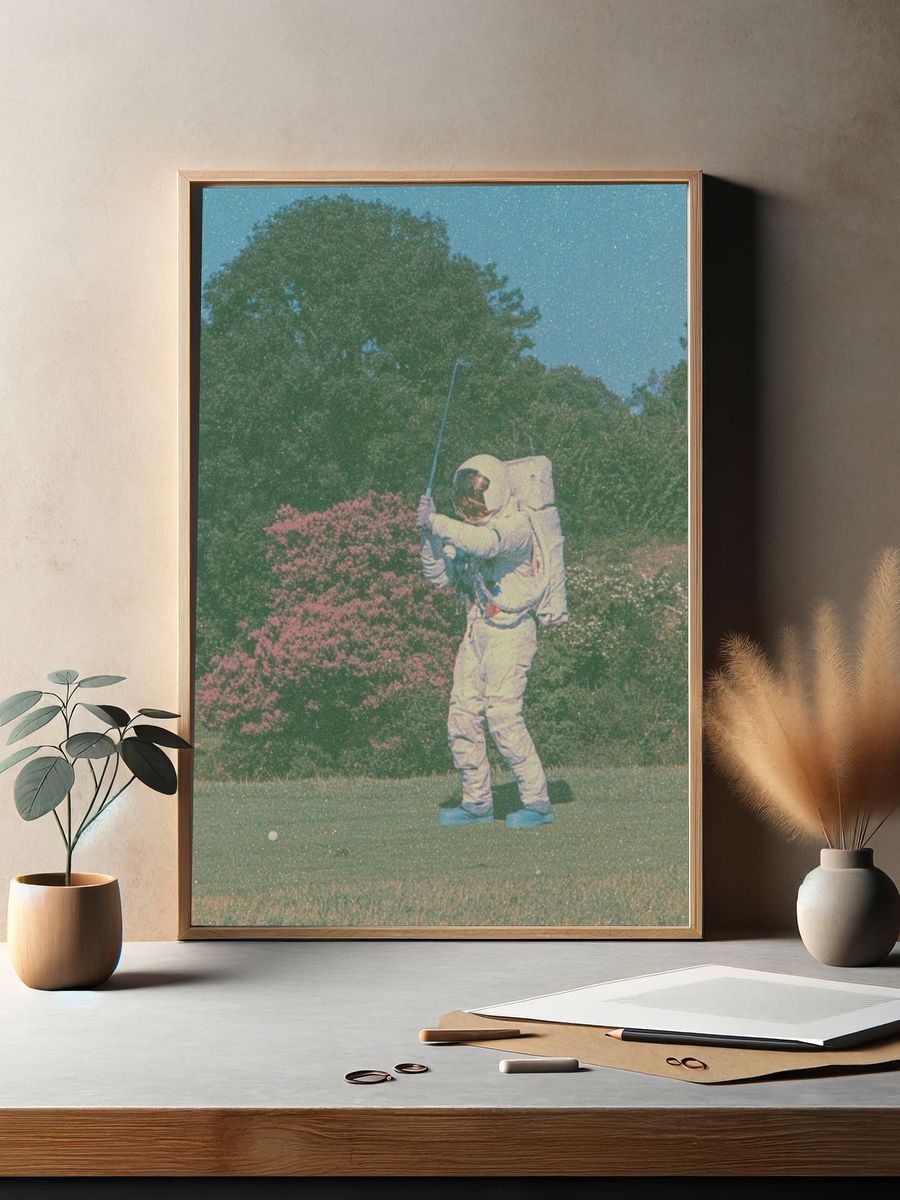 Astronaut Golf Scene Poster. — room view 2