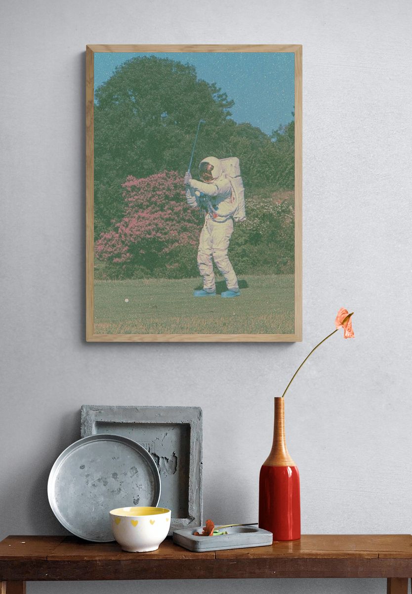 Astronaut Golf Scene Poster. — room view 3