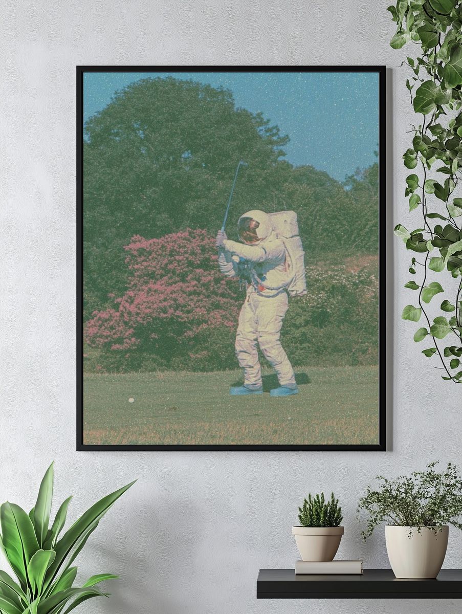 Astronaut Golf Scene Poster. — room view 4