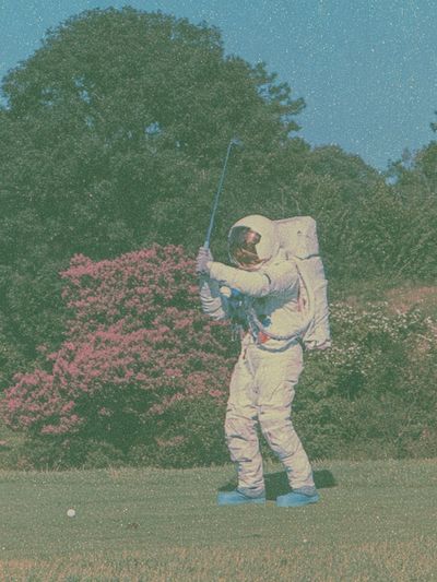 Astronaut Golf Scene Poster.