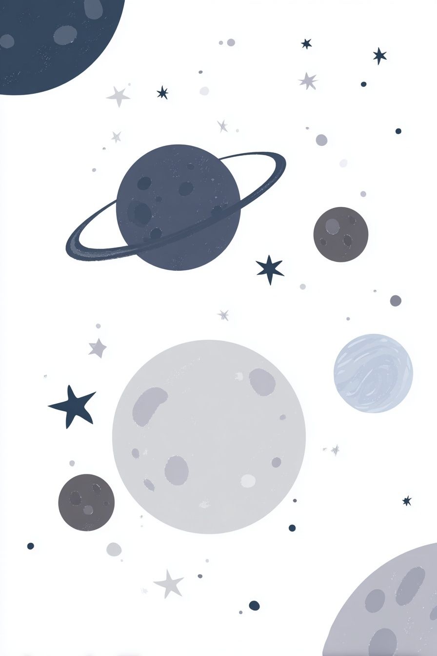 Pastel Space Planets Print. poster — space art