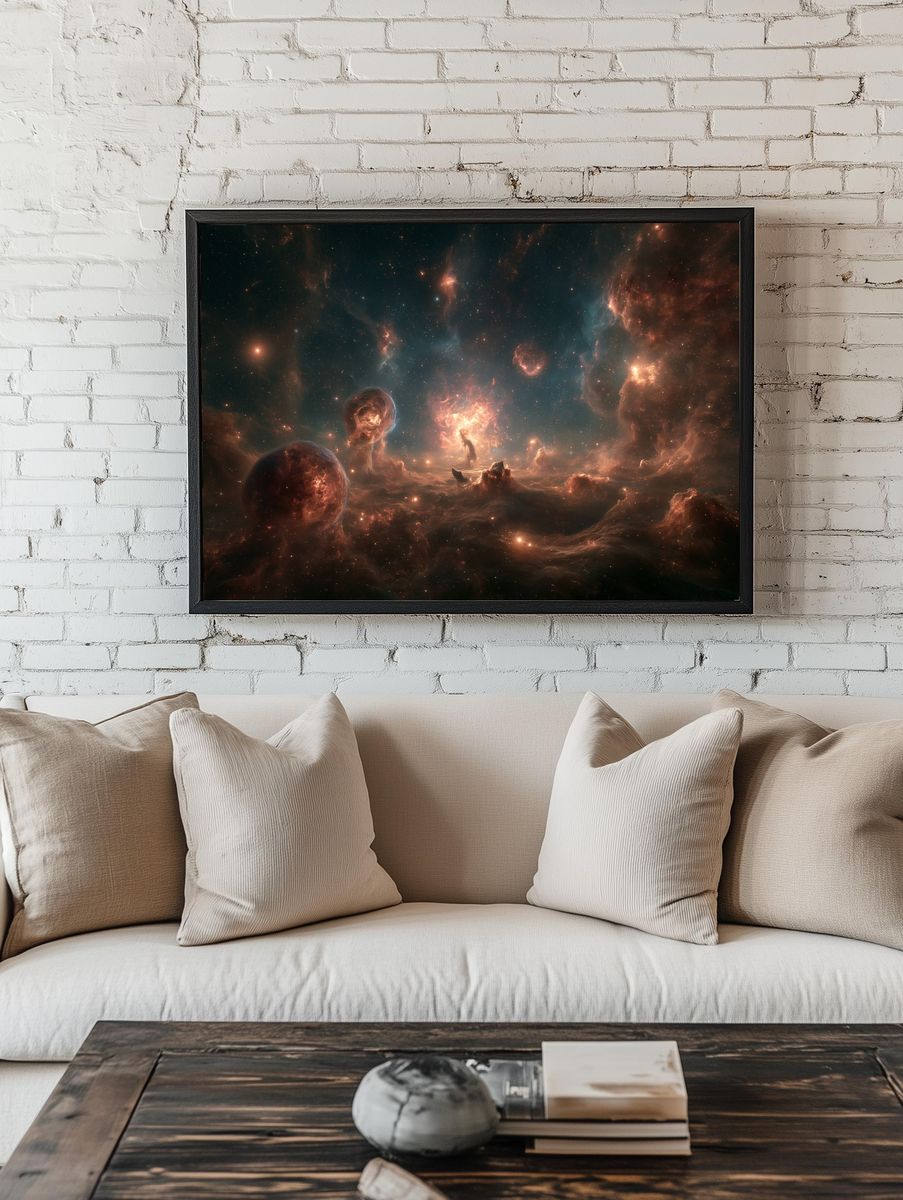 Cosmic Nebula Starscape Poster. — room view 1
