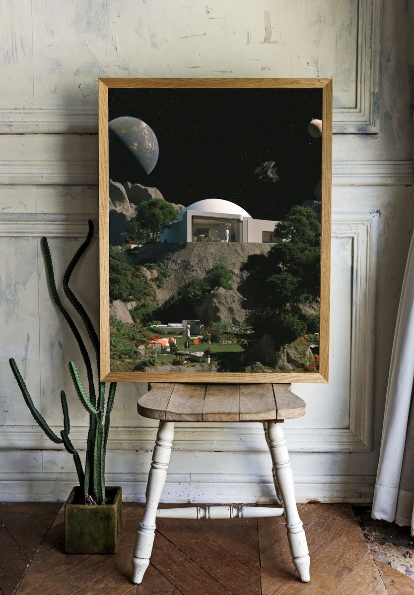 Surreal Space Garden Poster. — room view 1