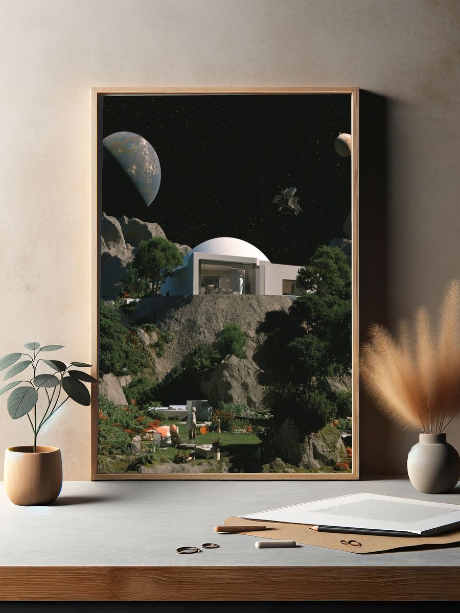 Surreal Space Garden Poster. — room view 2