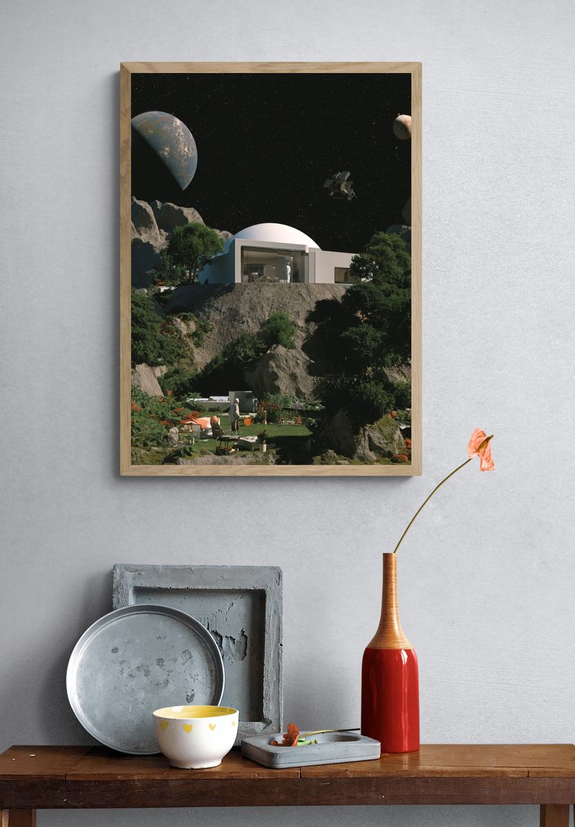 Surreal Space Garden Poster. — room view 3