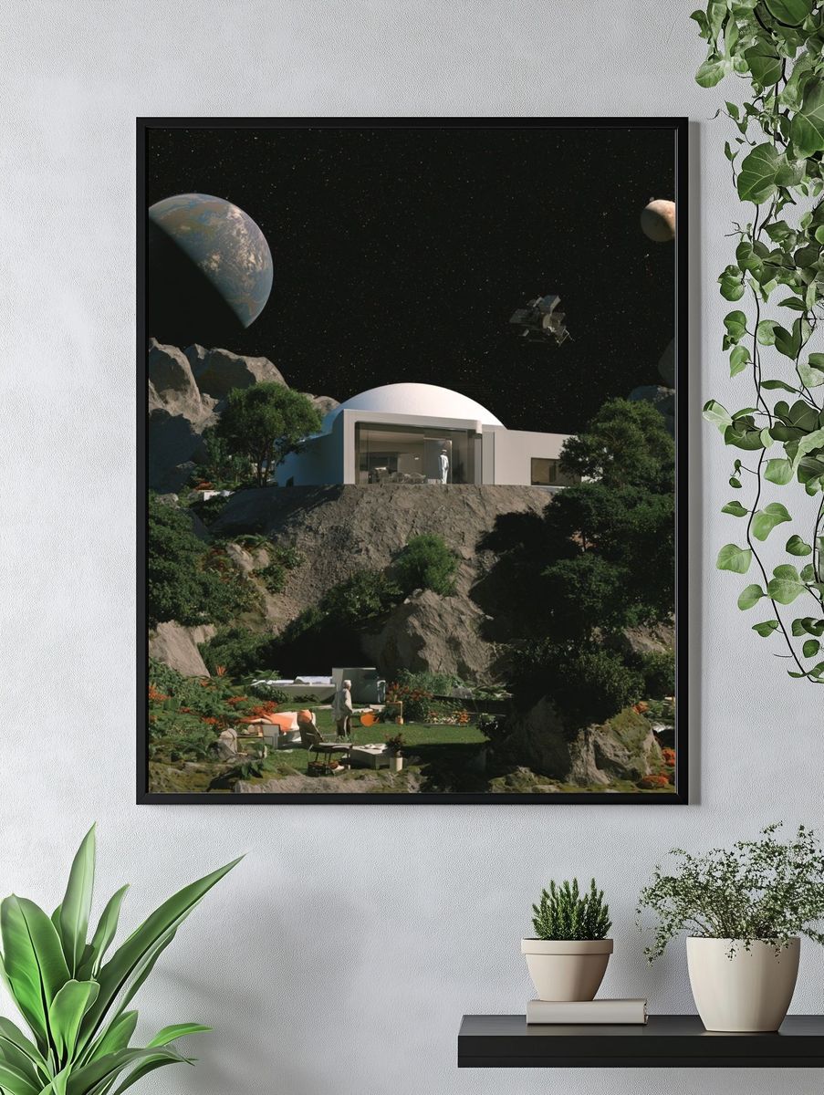 Surreal Space Garden Poster. — room view 4