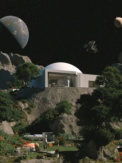 Surreal Space Garden Poster.