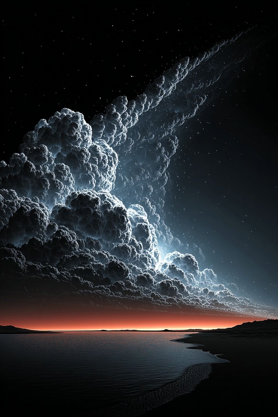 Cosmic Cloudscape Night Sky Print. poster — space art