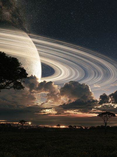 Ringed Planet Night Sky Print.
