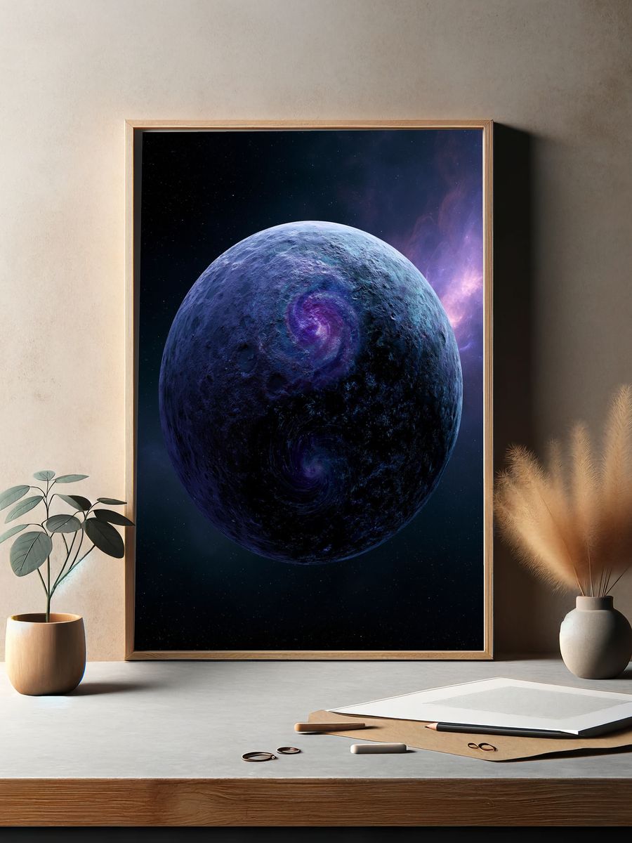 Cosmic Planet Space Print. — room view 2