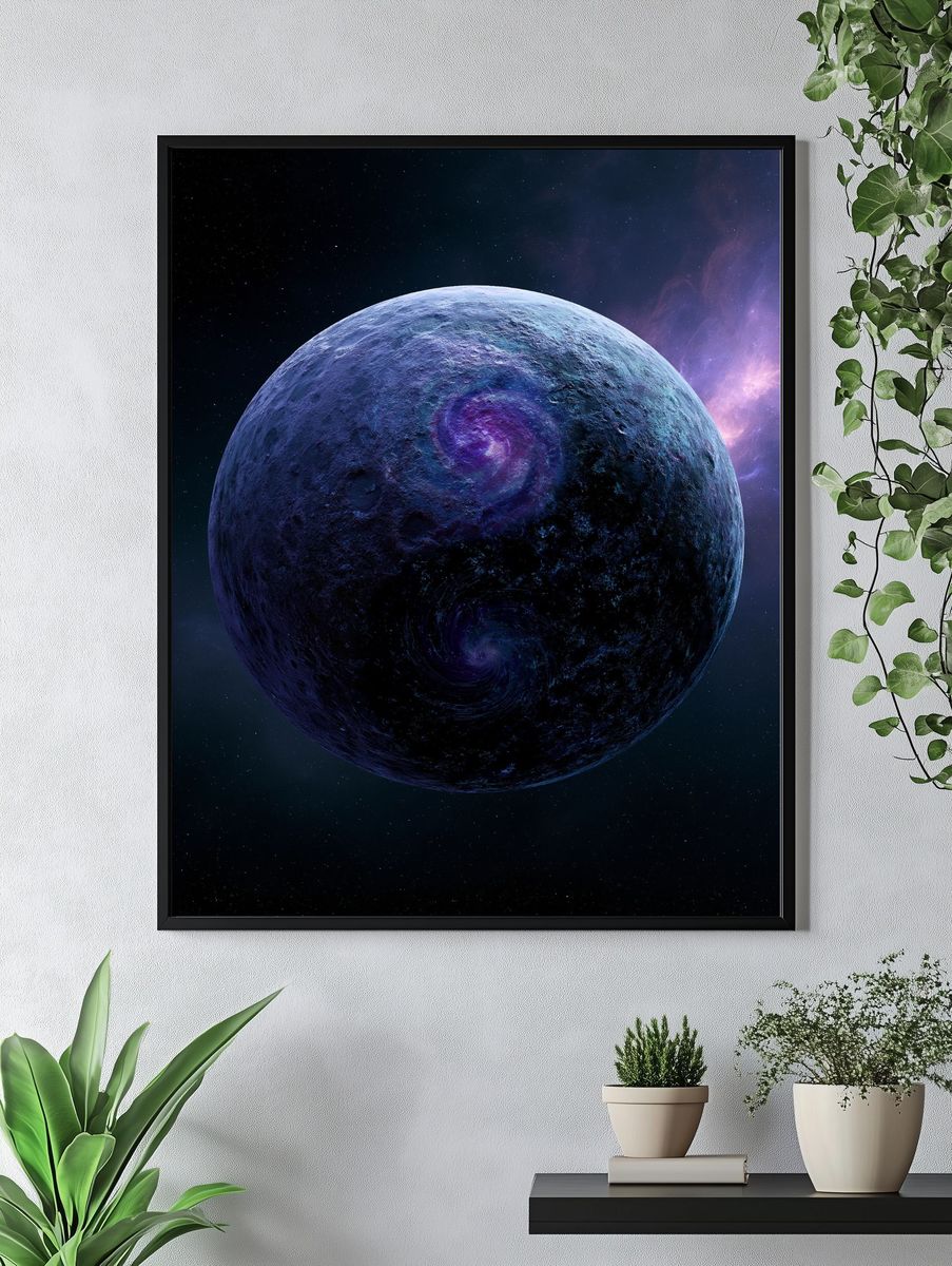 Cosmic Planet Space Print. — room view 4