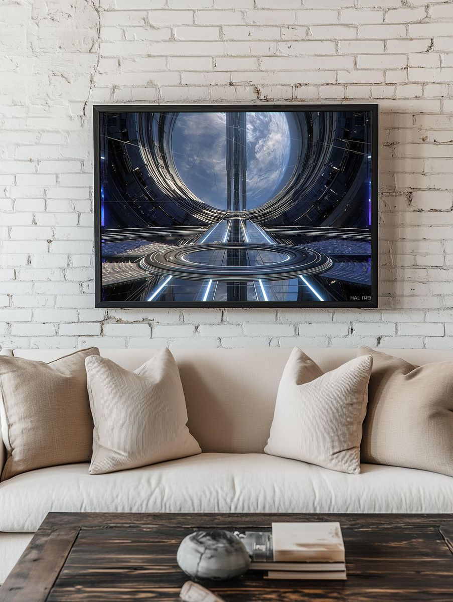 Futuristic Space Station Poster. room preview