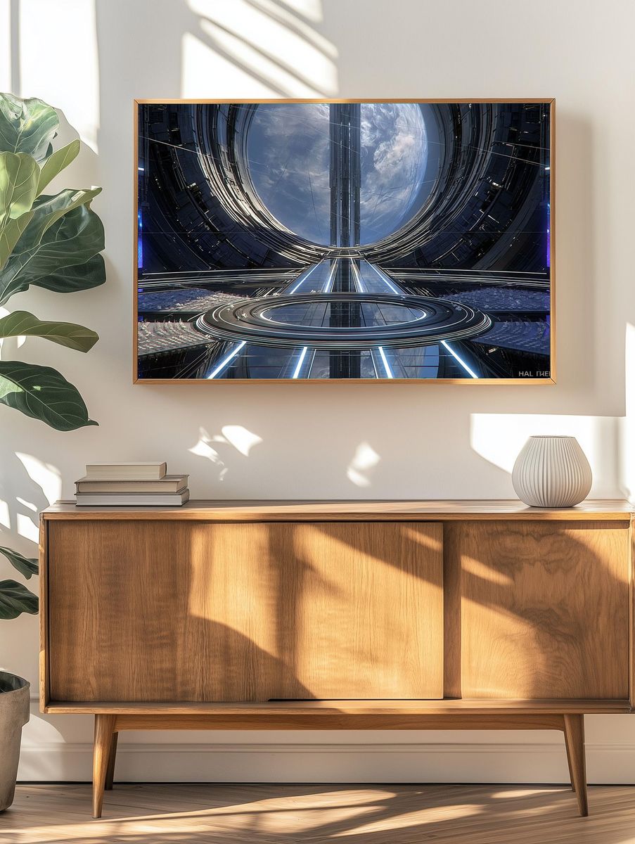 Futuristic Space Station Poster. — room view 3