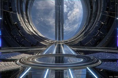 Futuristic Space Station Poster.