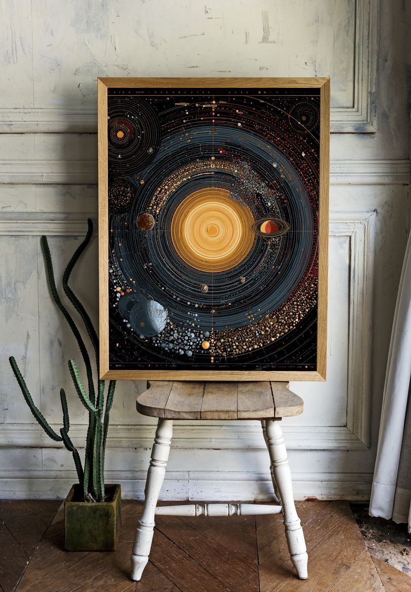 Solar System Orbit Illustration Poster. room preview