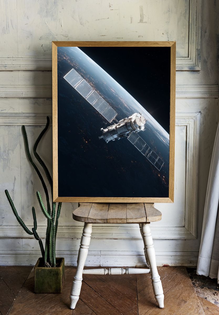 Orbital Satellite Space Photography Poster. — room view 1