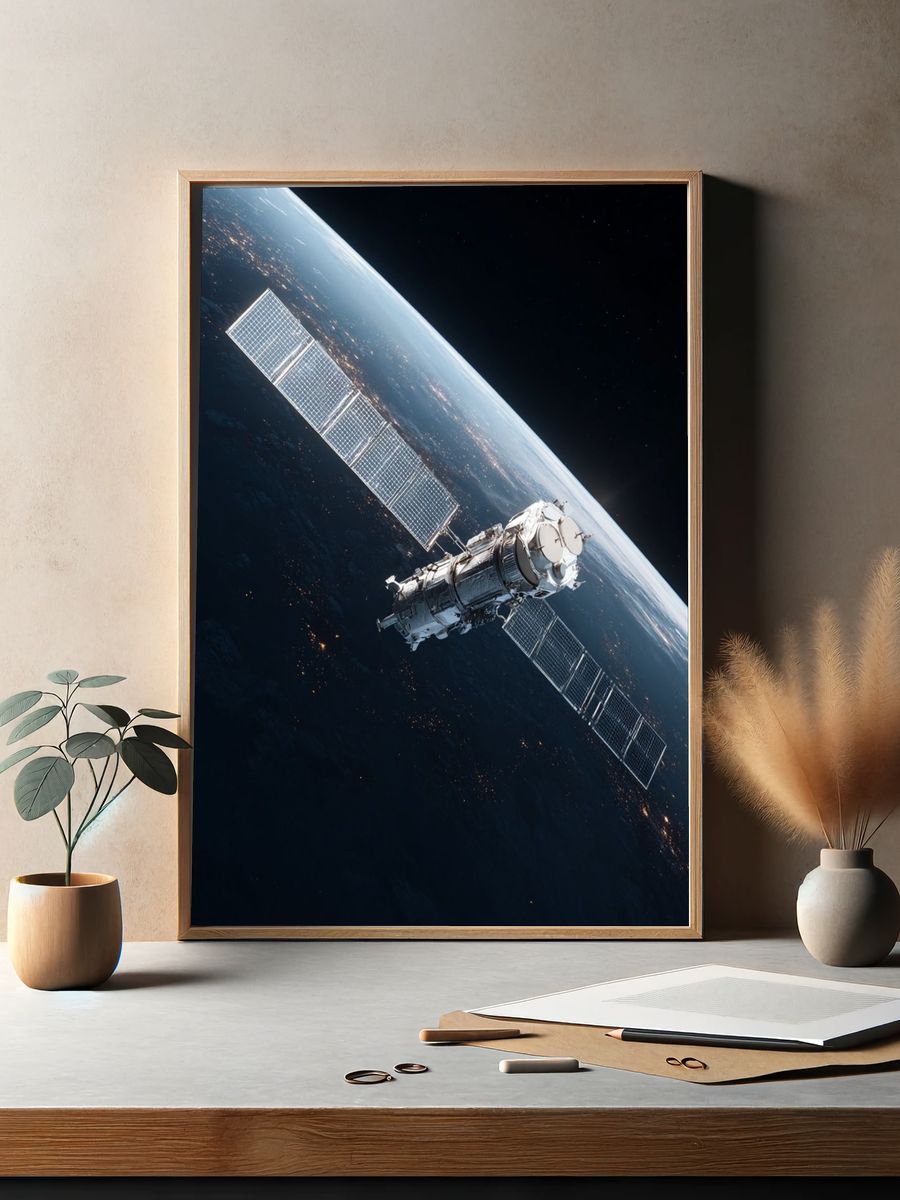 Orbital Satellite Space Photography Poster. — room view 2