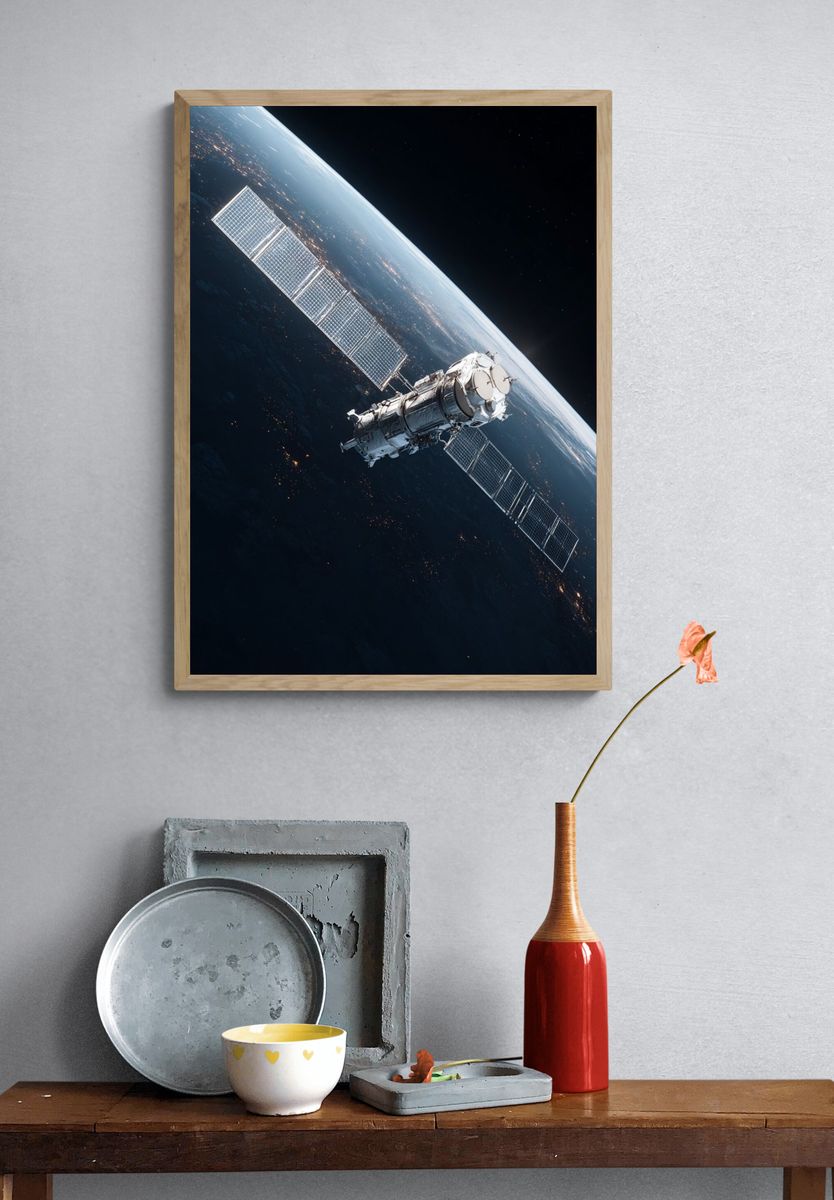 Orbital Satellite Space Photography Poster. — room view 3
