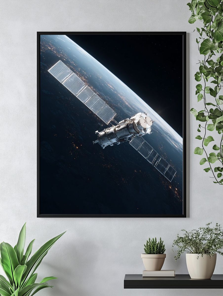 Orbital Satellite Space Photography Poster. — room view 4