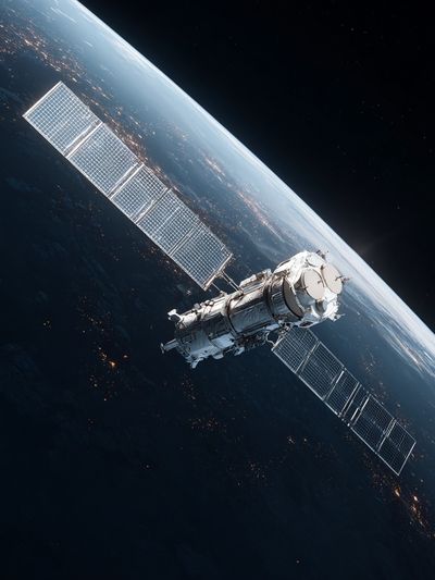 Orbital Satellite Space Photography Poster. poster