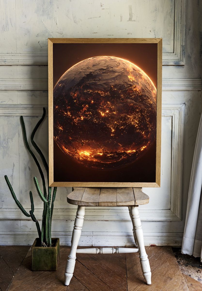 Molten Earth Space Poster room preview