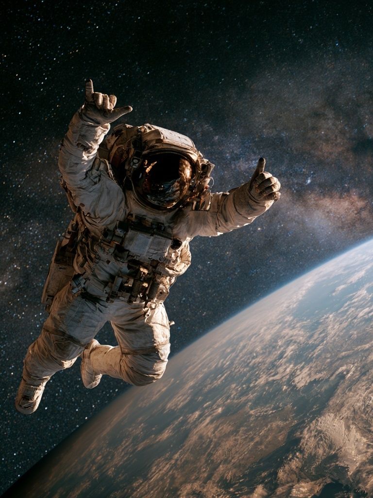 Astronaut in Orbit Space Poster. poster detail