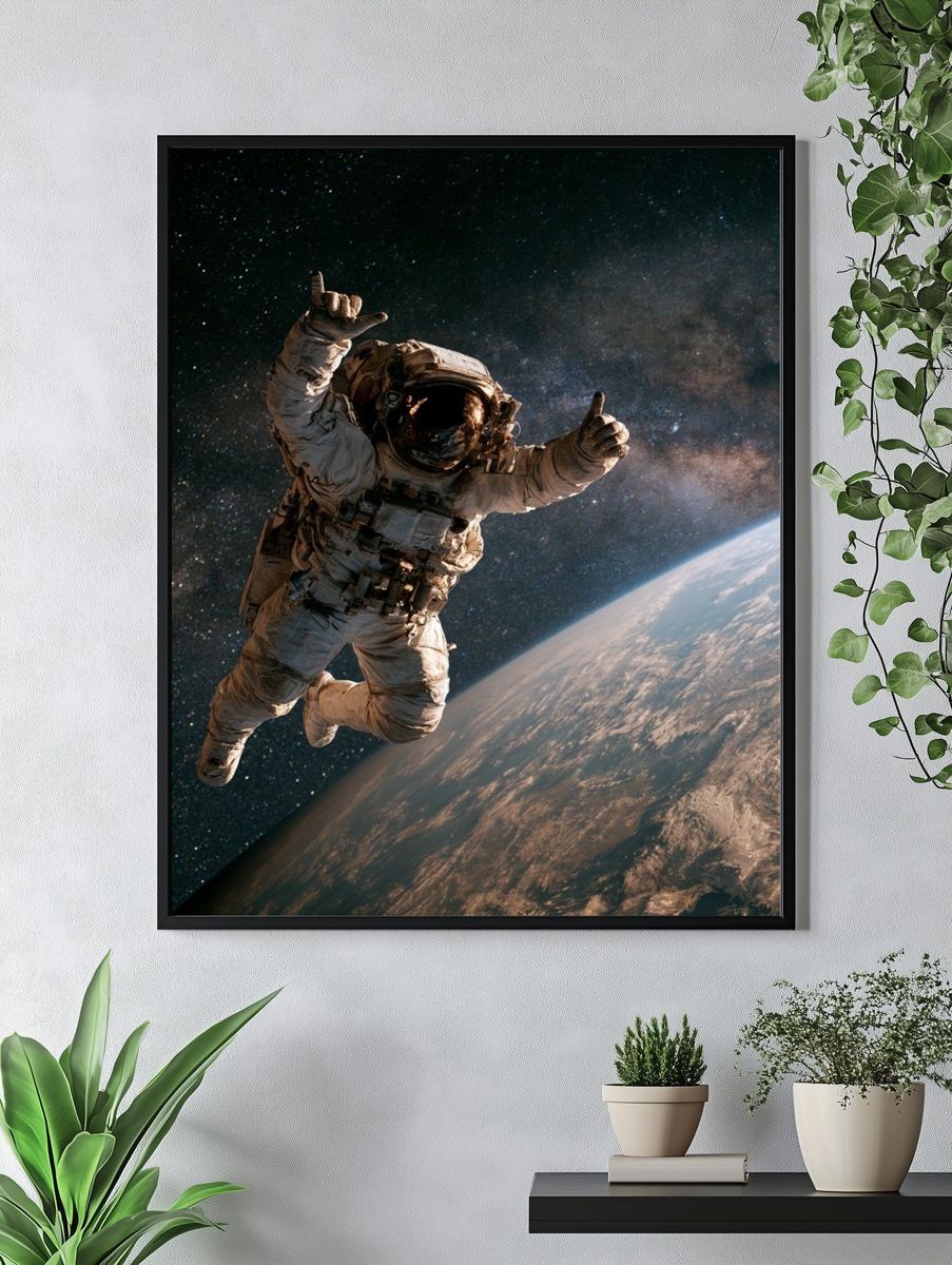 Astronaut in Orbit Space Poster. — room view 4