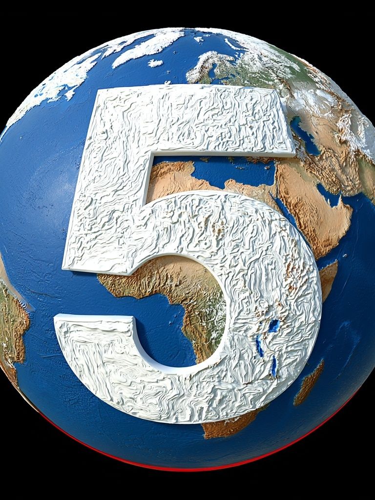 Earth Number 5 Illustration Poster. poster — space art